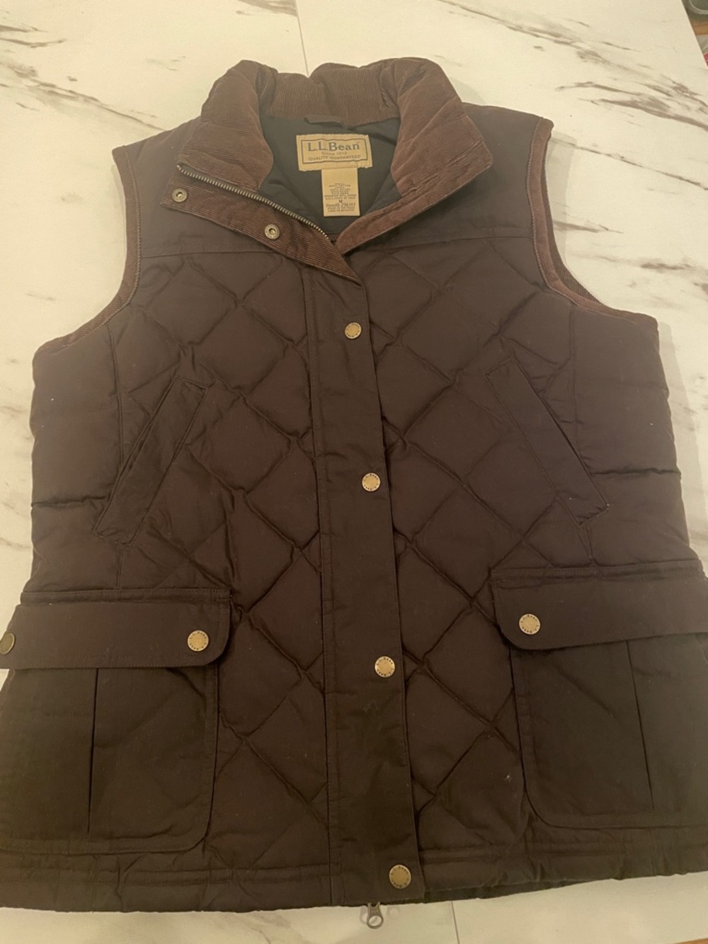 L.L. Bean Quilted Chocolate Brown Women's Puffer Vest
